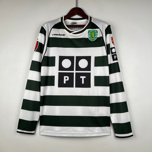 Retro Long Sleeve Sporting Lisbon 01/03 Home